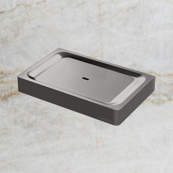 Phoenix Gloss Soap Dish Brushed Carbon