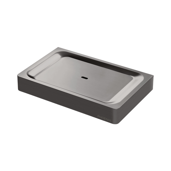 Phoenix Gloss Soap Dish Brushed Carbon