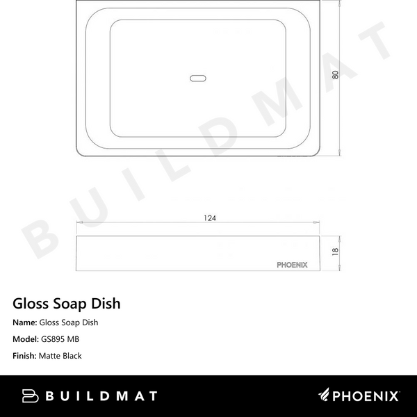 Phoenix Gloss Soap Dish Matte Black