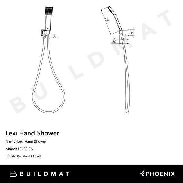 Phoenix Lexi Hand Shower Brushed Nickel