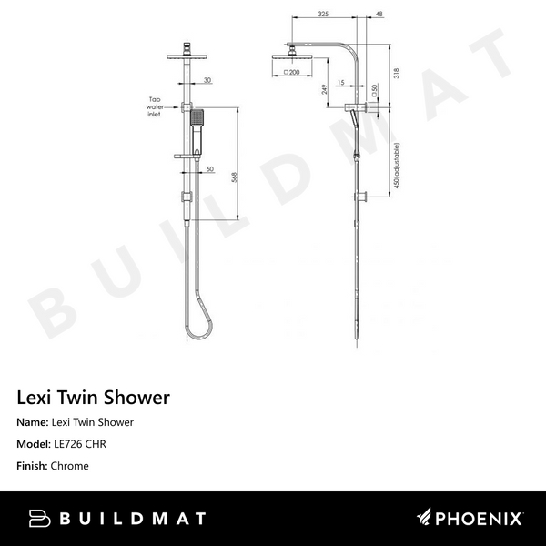 Phoenix Lexi Twin Shower Chrome