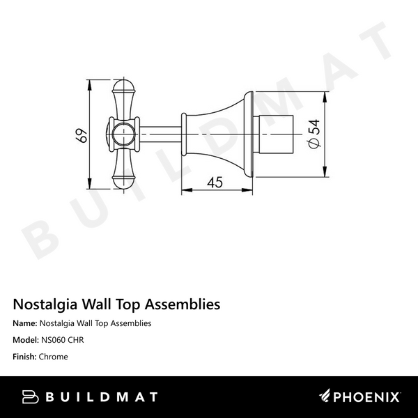 Phoenix Nostalgia Wall Top Assemblies Chrome
