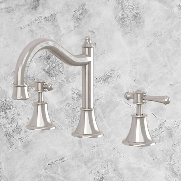 Phoenix Nostalgia Lever Basin Set Shepherds Crook Brushed Nickel