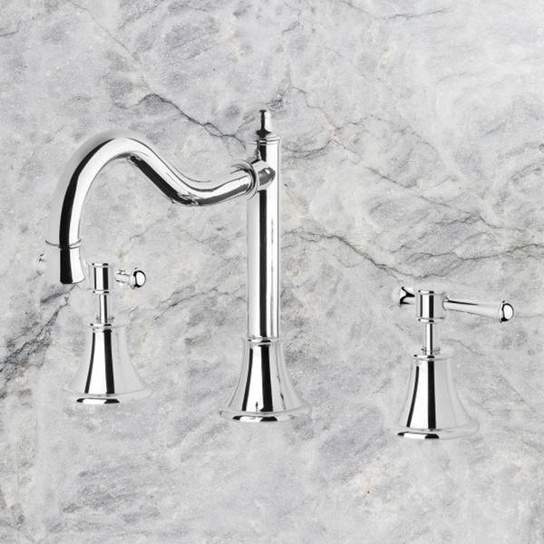 Phoenix Nostalgia Lever Basin Set Shepherds Crook Chrome