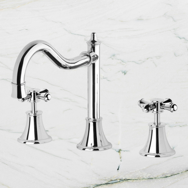 Phoenix Nostalgia Basin Set Shepherds Crook Chrome Lead Free