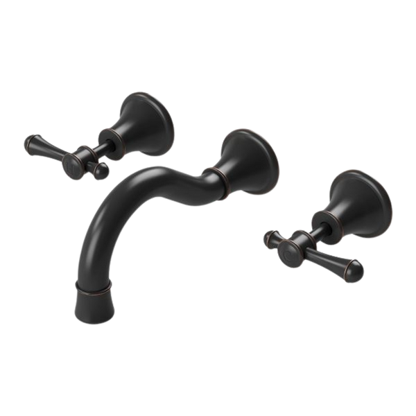 Phoenix Nostalgia Lever Basin / Bath Set 180mm Shepherds Crook Antique Black