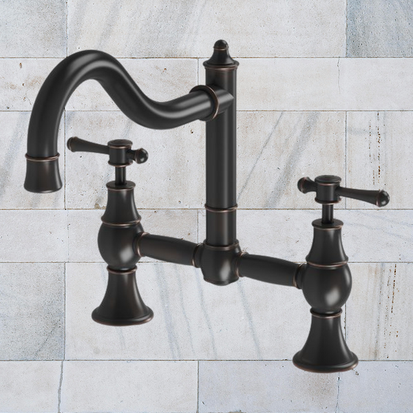 Phoenix Nostalgia Exposed Sink Set 230mm Shepherds Crook Antique Black