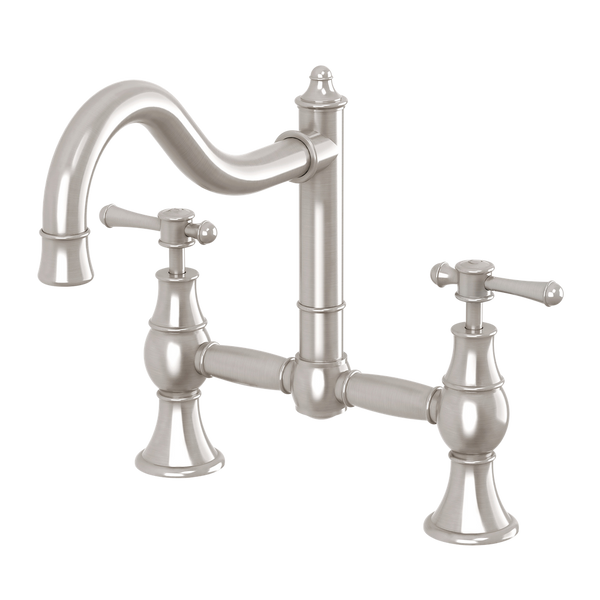 Phoenix Nostalgia Exposed Sink Set 230mm Shepherds Crook Brushed Nickel