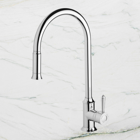 Nostalgia Pull Out Sink Laundry Tap Mixer 230mm Lead Free Chrome