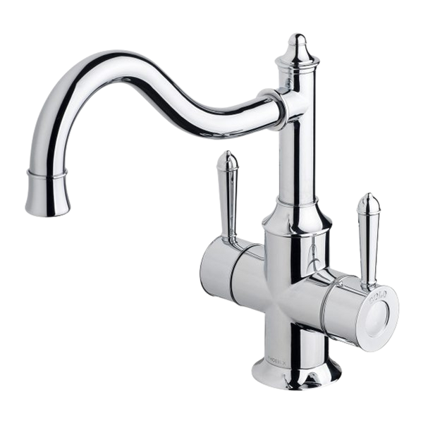 Phoenix Nostalgia Twin Handle Sink Mixer 230mm Shepherds Crook Chrome