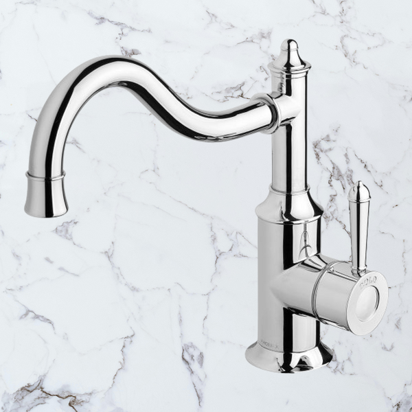 Phoenix Nostalgia Sink Mixer 220mm Shepherds Crook Chrome