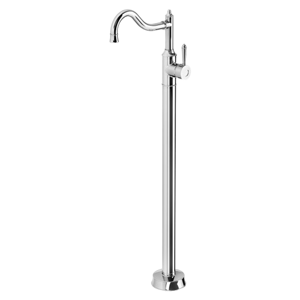 Phoenix Nostalgia Floor Mounted Bath Mixer Shepherds Crook Chrome