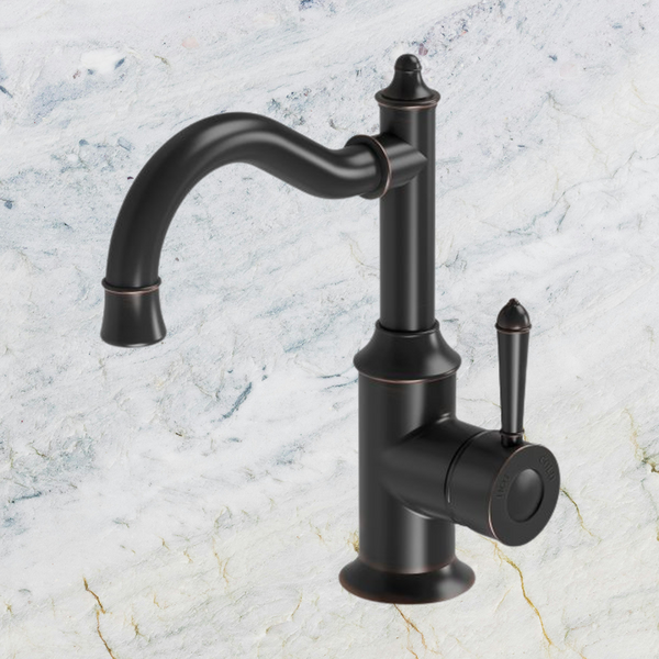 Phoenix Nostalgia Basin Mixer 160mm Shepherds Crook Antique Black