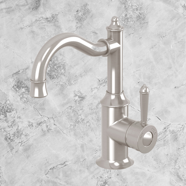 Phoenix Nostalgia Basin Mixer 160mm Shepherds Crook Brushed Nickel