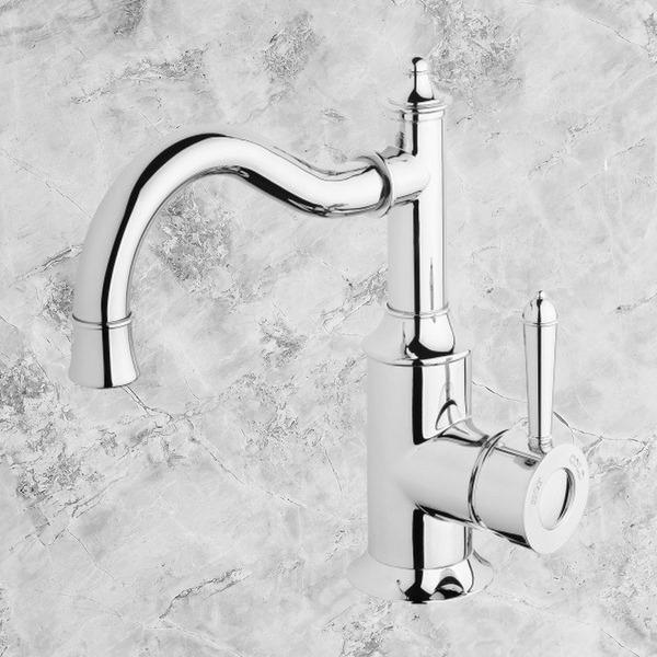 Phoenix Nostalgia Basin Mixer 160mm Shepherds Crook Chrome