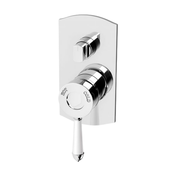 Phoenix Nostalgia Shower / Bath Diverter Mixer Chrome White