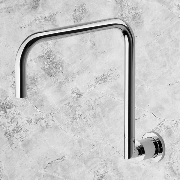 Phoenix Radii Wall Sink Outlet 300mm Squareline Chrome