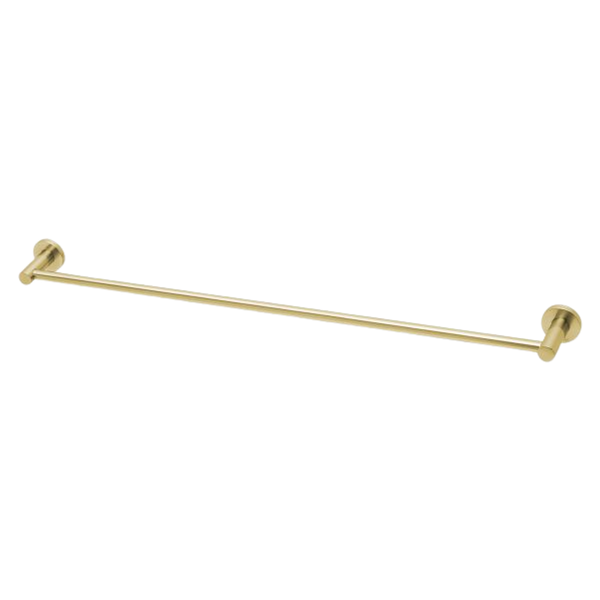 Phoenix Radii Single Towel Rail 800mm Round Plate Brushed Gold