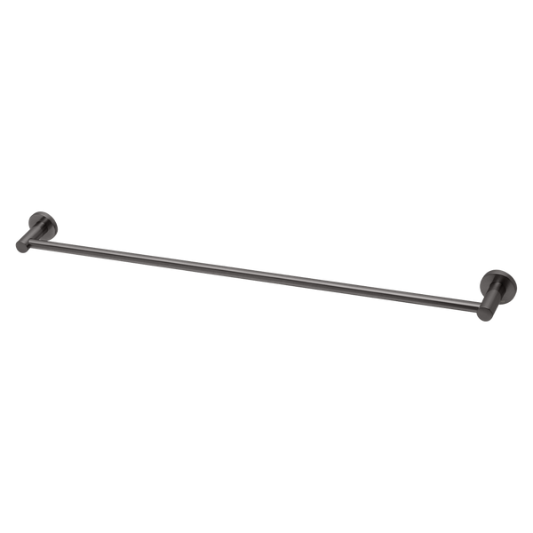 Phoenix Radii Single Towel Rail 800mm Round Plate Brushed Carbon