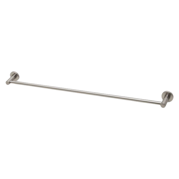 Phoenix Radii Single Towel Rail 800mm Round Plate Brushed Nickel
