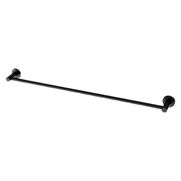 Phoenix Radii Single Towel Rail 800mm Round Plate Matte Black