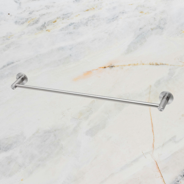 Phoenix Radii SS 316 Single Towel Rail Round Plate 600mm Stainless Steel