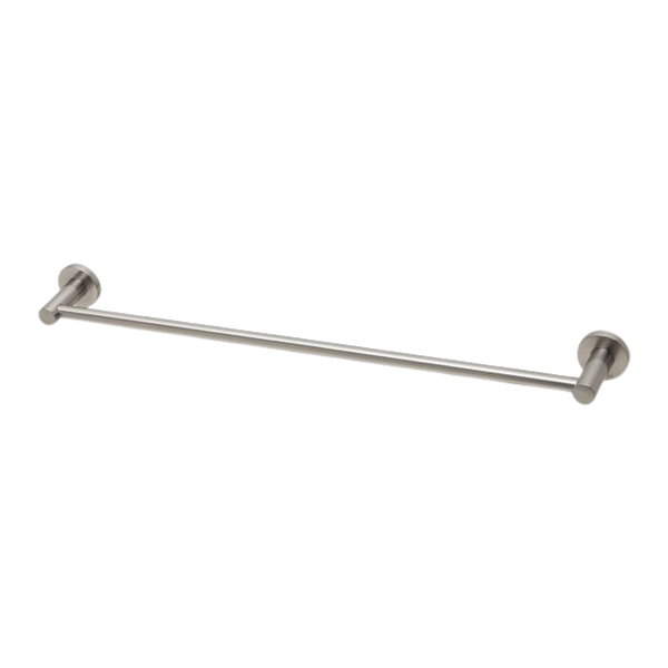 Phoenix Radii Single Towel Rail 600mm Round Plate Brushed Nickel