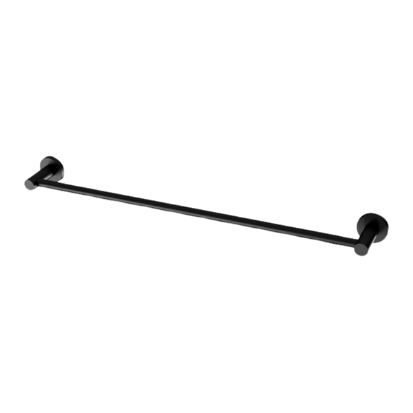 Phoenix Radii Single Towel Rail 600mm Round Plate Matte Black