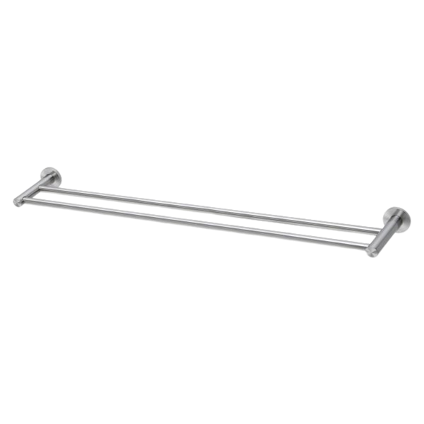 Phoenix Radii SS 316 Double Towel Rail Round Plate 800mm Stainless Steel