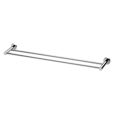 Phoenix Radii Double Towel Rail 800mm Round Plate Chrome