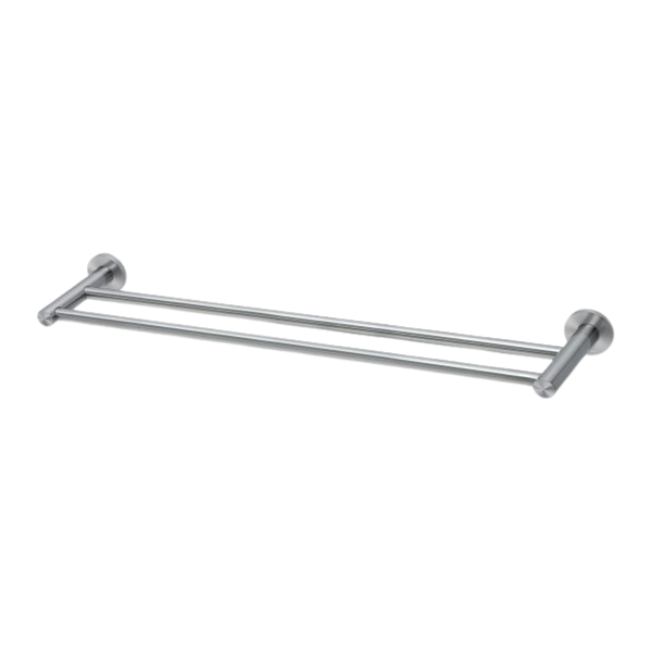 Phoenix Radii SS 316 Double Towel Rail Round Plate 600mm Stainless Steel