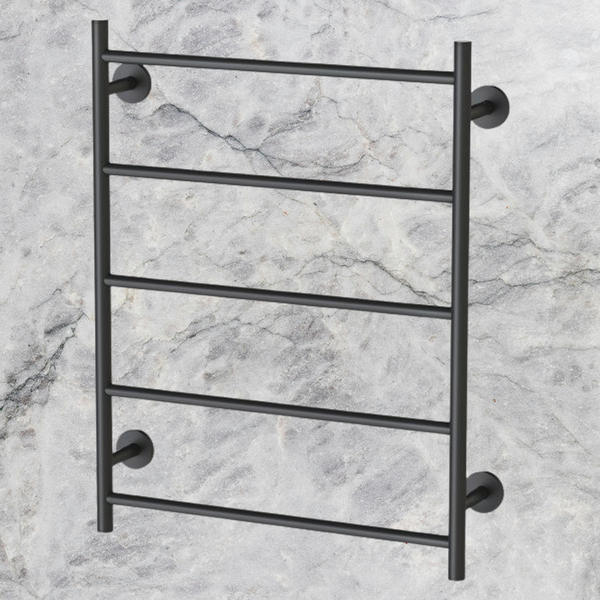 Phoenix Radii Towel Ladder 550 x 740mm Round Plate Matte Black