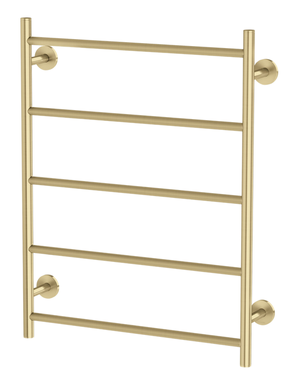 Phoenix Radii Heated Towel Ladder 550 x 740mm Round Plate Brushed Gold