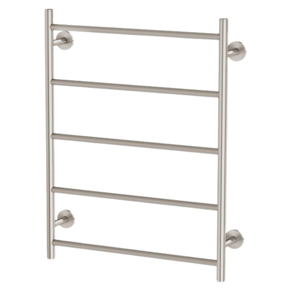 Phoenix Radii Heated Towel Ladder 550 x 740mm Round Plate Brushed Nickel