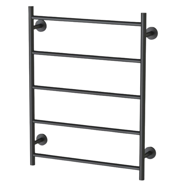 Phoenix Radii Heated Towel Ladder 550 x 740mm Round Plate Matte Black