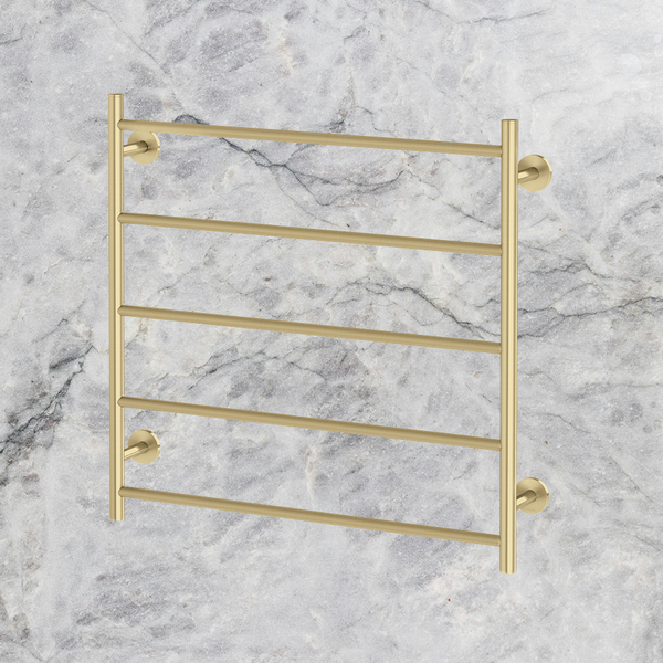 Phoenix Radii Heated Towel Ladder 750mm x 740mm Brushed Gold