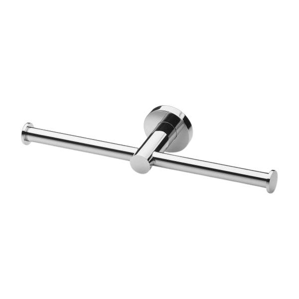 Phoenix Radii Double Toilet Roll Holder Round Plate Chrome