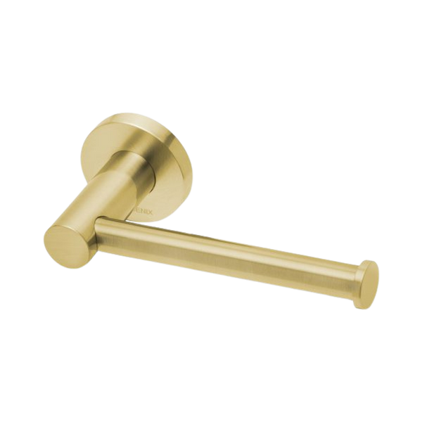 Phoenix Radii Toilet Roll Holder Round Plate Brushed Gold