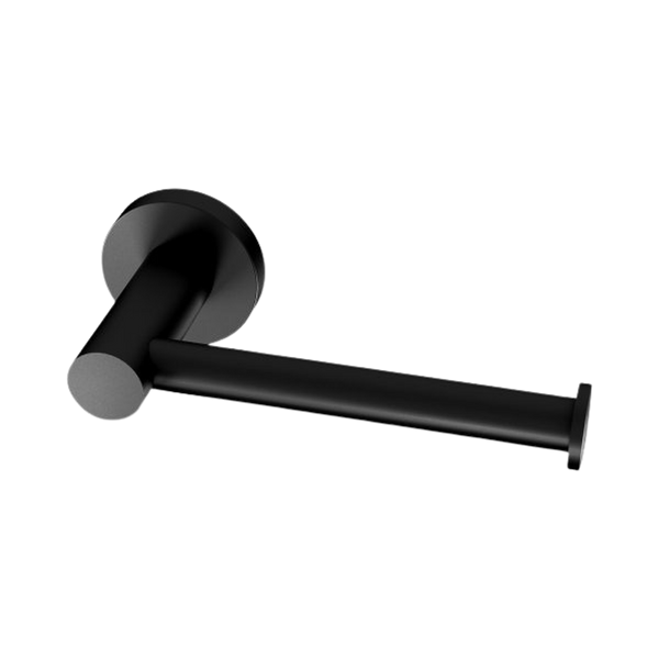 Phoenix Radii Toilet Roll Holder Round Plate Matte Black