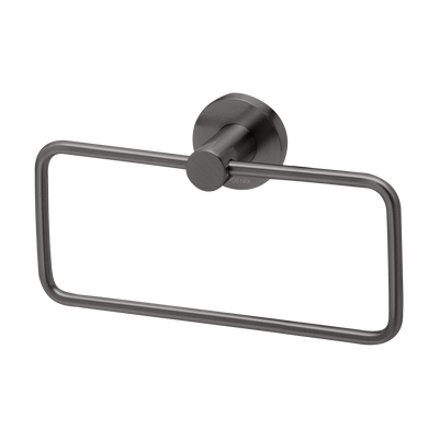 Phoenix Radii Hand Towel Holder Round Plate Brushed Carbon