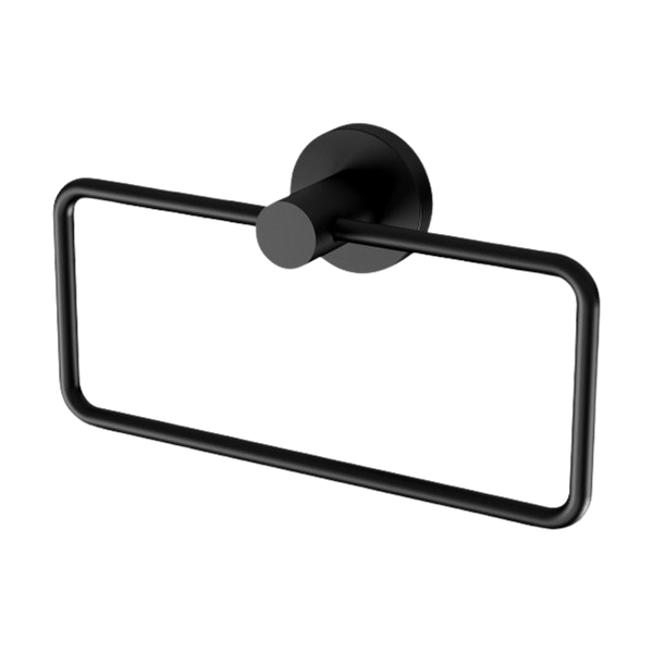 Phoenix Radii Hand Towel Holder Round Plate Matte Black