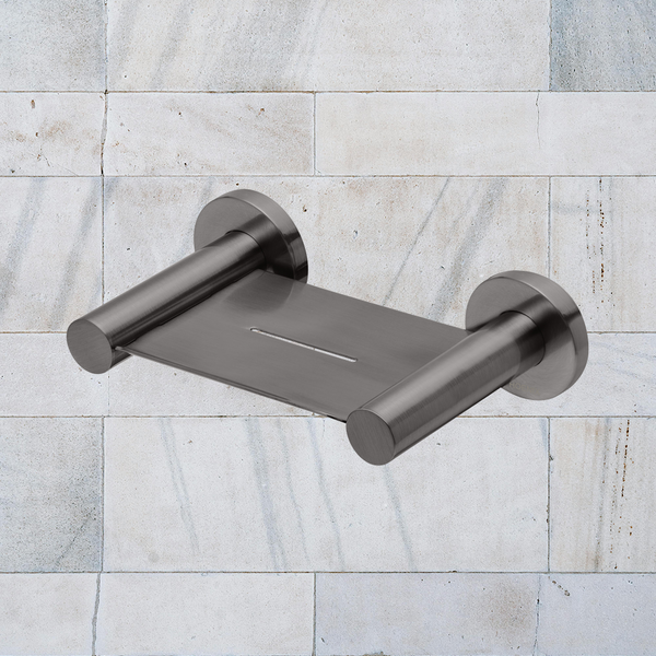 Phoenix Radii Soap Dish Round Plate Brushed Carbon