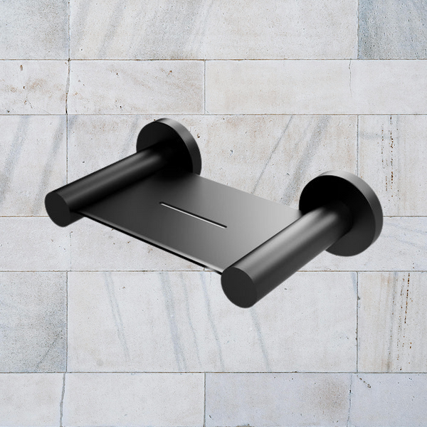 Phoenix Radii Soap Dish Round Plate Matte Black