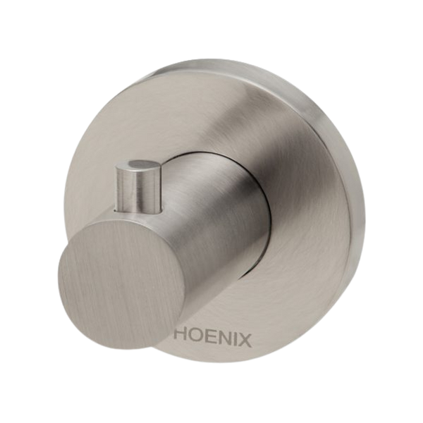 Phoenix Radii Robe Hook Round Plate Brushed Nickel