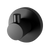 Phoenix Radii Robe Hook Round Plate Matte Black