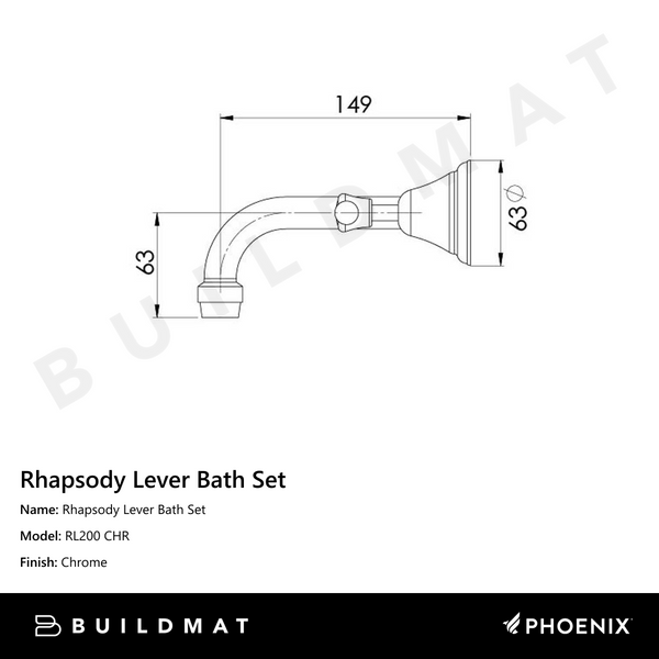Phoenix Rhapsody Lever Bath Set Chrome