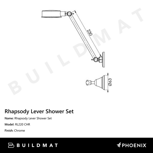Phoenix Rhapsody Lever Shower Set Chrome