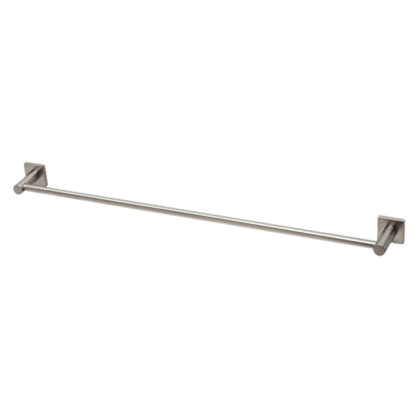 Phoenix Radii Single Towel Rail 800mm Square Plate Brushed Nickel