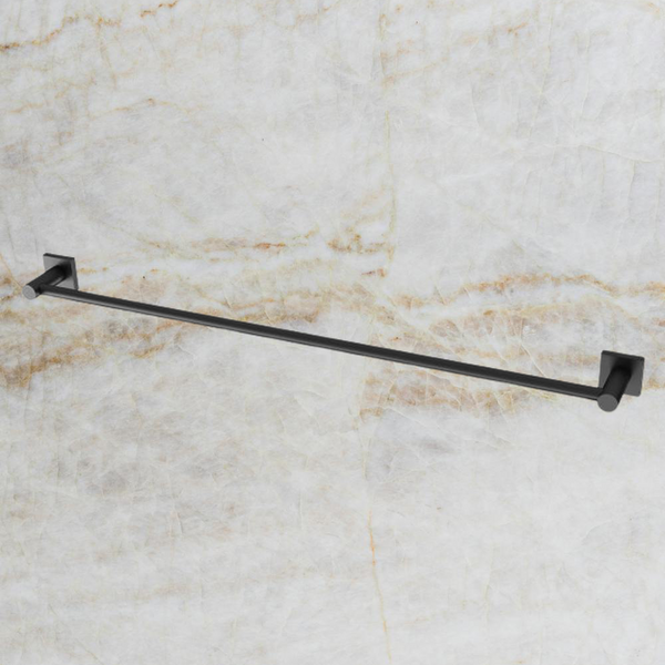 Phoenix Radii Single Towel Rail 800mm Square Plate Matte Black