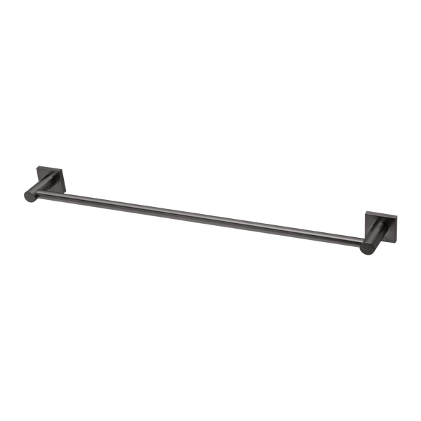 Phoenix Radii Single Towel Rail 600mm Square Plate Brushed Carbon